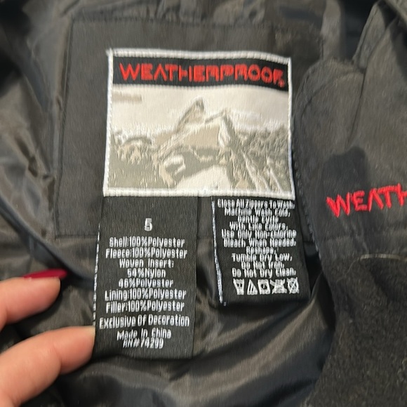 WEATHERPROOF BLACK Size 5 SNOW ADJUSTABLE BIB SKI PANT - Picture 3 of 7